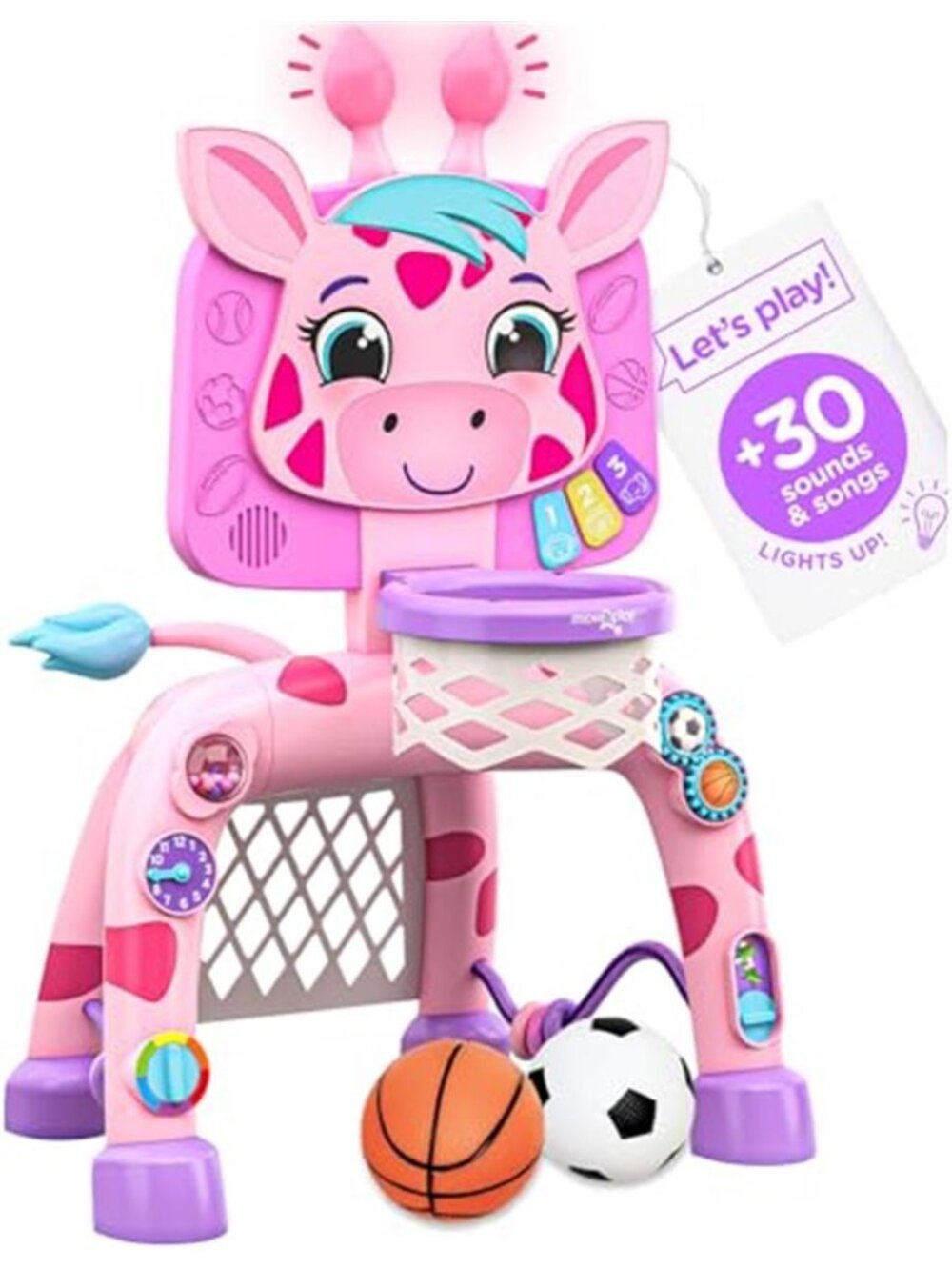 Giraffe Basketball Hoop & Soccer Goal Activity Center | 30+ Sounds & Lights